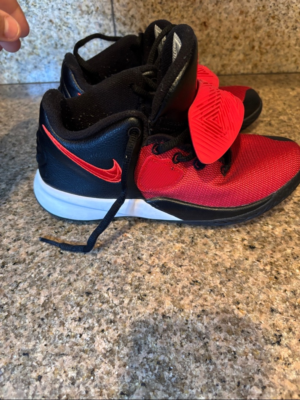 Nike Kids Red and Black Low-Top Basketball Sneakers - Picture 7 of 11